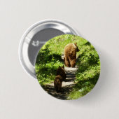 Bruine berenfamilie ronde button 5,7 cm (Voorkant /achterkant)