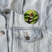 Bruine berenfamilie ronde button 5,7 cm (In situ)