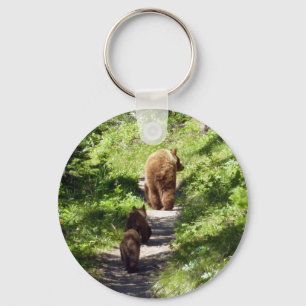 Bruine berenfamilie sleutelhanger