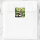 Bruine berenfamilie vierkante sticker (Tas)