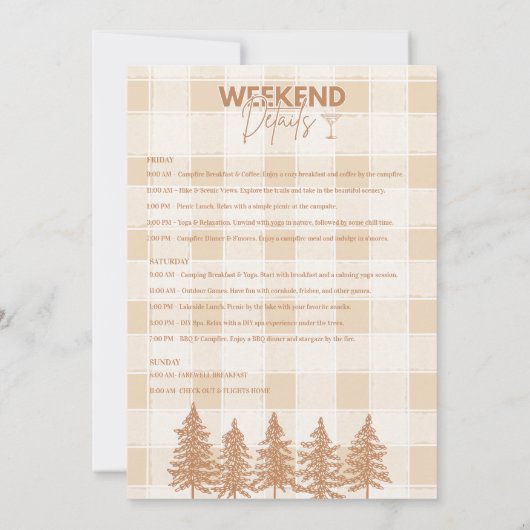 Bruine bergen en Martinis Bachelorette Kaart (Achterkant)