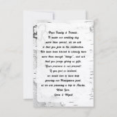 Bruine berkenschors wensput tekst huwelijkskaarten kaart (Voorkant)