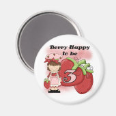 Bruine Berry 3e Verjaardag T-shirts en geschenken Magneet (Voorkant / Achterkant)
