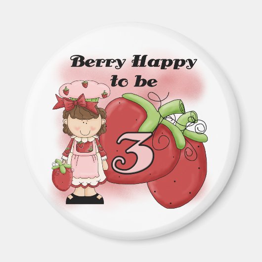 Bruine Berry 3e Verjaardag T-shirts en geschenken Magneet (Voorkant)