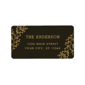 Bruine bessen lente gebladerte adres etiket (Voorkant)