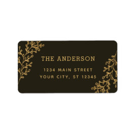 Bruine bessen lente gebladerte adres etiket