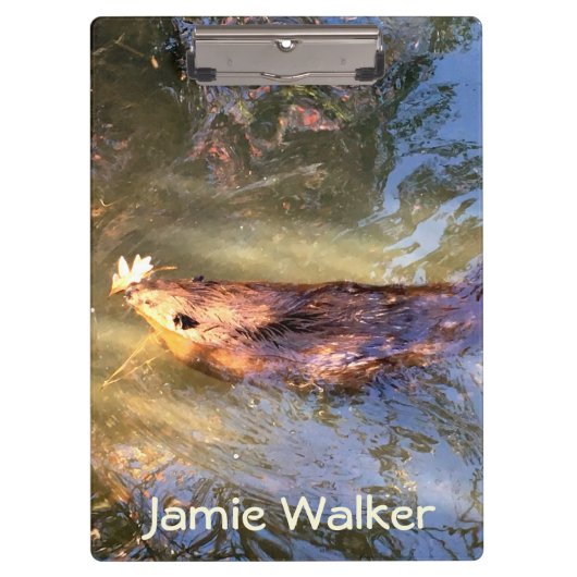 Bruine Bever Zwemmen Klembord (Voorkant)