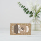 Bruine bewerkbare Coffee House-stempel Loyalty Car (Staand voorkant)