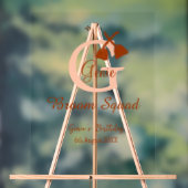 Bruine bezem Squad Verjaardag naam perzik monogram Acryl Bord (Neutraal)