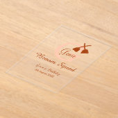 Bruine bezem Squad Verjaardag naam perzik monogram Acryl Uitnodigingen (Laagn)