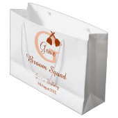 Bruine bezem Squad Verjaardag naam perzik monogram Groot Cadeauzakje (Voorkant Gekanteld)