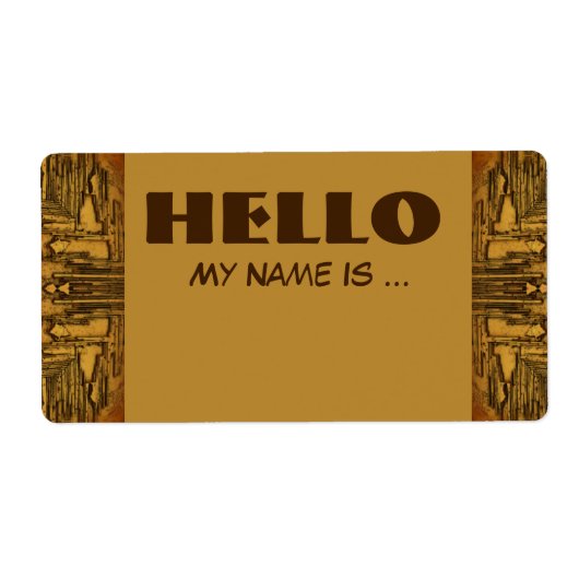 Bruine Bigge Naam Badge Etiket (Voorkant)