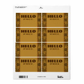 Bruine Bigge Naam Badge Etiket (Full Sheet)