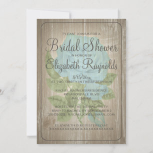 Bruine bijtende Floral Bridal Shower-uitvindingen Kaart