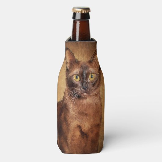 Bruine Birmese kat Flesjeskoeler (Fles Voorkant)