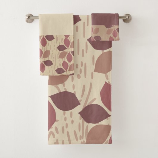 Bruine blad badhanddoekenset bad handdoek (Insitu)