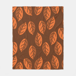 Bruine bladeren fleece deken