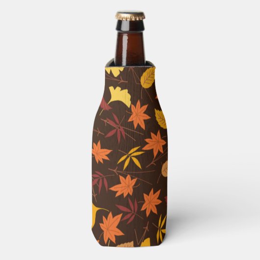 Bruine bladeren flesjeskoeler (Fles Voorkant)