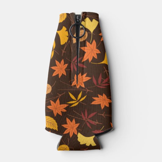 Bruine bladeren flesjeskoeler (Achterkant)