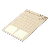 Bruine bladeren maandelijkse planner notitieblok (Schuin)