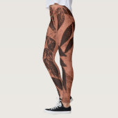 Bruine bladeren op roest leggings (Links)