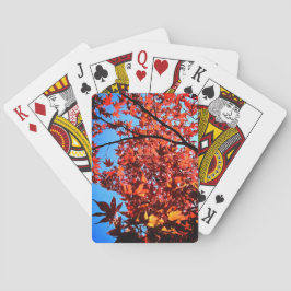 Bruine bladeren pokerkaarten