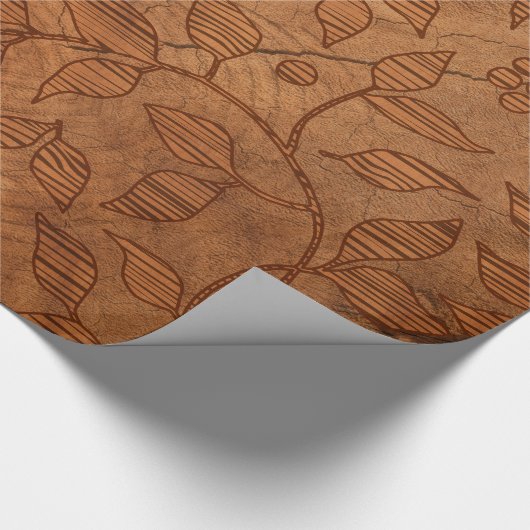 Bruine bladtakken cadeaupapier (Hoek)