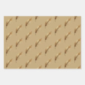 Bruine bladverpakkings papier plat vel set van 3. (Voorkant 3)
