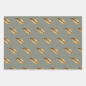 Bruine bladverpakkings papier plat vel set van 3. (Voorkant)