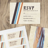 Bruine, blauwe diagonale strepes tegen Mitzvah RSV Advieskaart