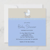 Bruine Blauwe Giraffe Baby Shower Kaart (Achterkant)