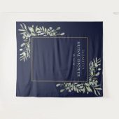 Bruine Blauwe Groene Bruidsfeest Fotobackdrop Wandkleed (Voorkant (horizontaal))