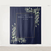 Bruine Blauwe Groene Bruidsfeest Fotobackdrop Wandkleed (Voorkant)