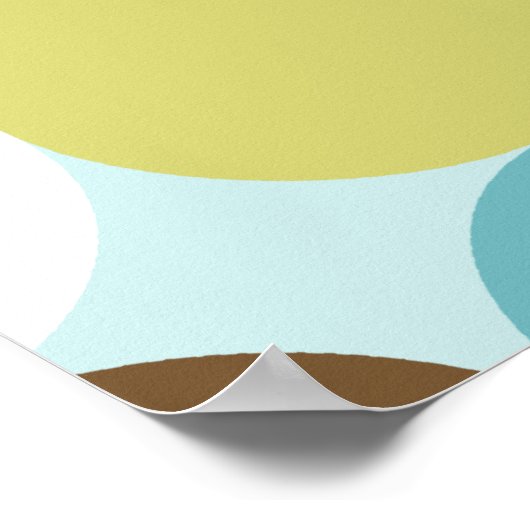 Bruine blauwe haarvlekken poster (Hoek)