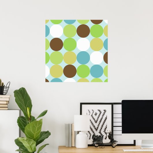 Bruine blauwe haarvlekken poster (Thuiskantoor)