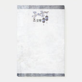 Bruine blauwe lantaarn en een vogel "Vreedzaam" Post-it® Notes (Voorkant)