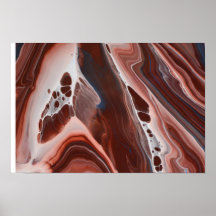 Bruine Blauwe Vloeistof kunst Steen Geode Agaat Sc