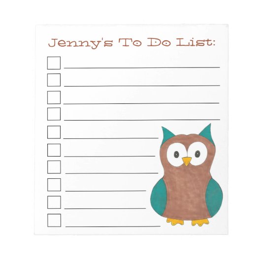 Bruine blauwe vogelpest, speciaal aangepast om lij notitieblok (Voorkant)