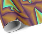 Bruine Blauwgroen metalen bomen Puffy Cadeaupapier (Rol Hoek)