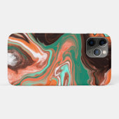 Bruine, Blauwgroen, Oranje marmer Digital Art Case-Mate iPhone Case (Achterkant (horizontaal))