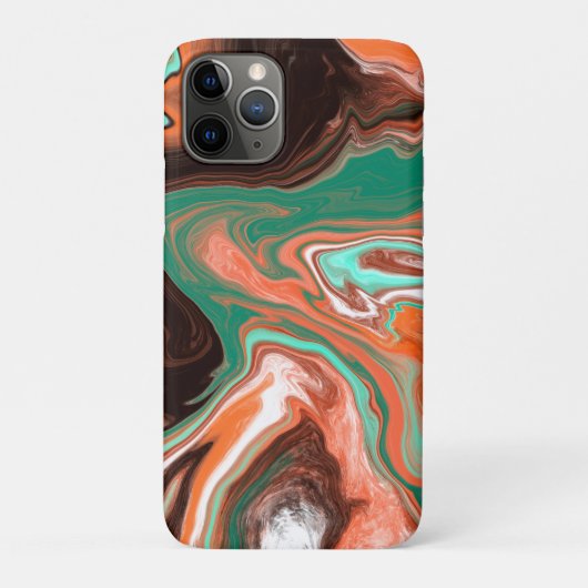 Bruine, Blauwgroen, Oranje marmer Digital Art Case-Mate iPhone Case (Achterkant)
