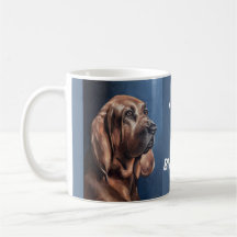 Bruine bloedhond olieverfschilderij mok