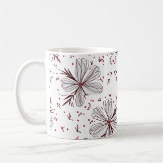 Bruine bloem botanische illustratie Klassieke mok