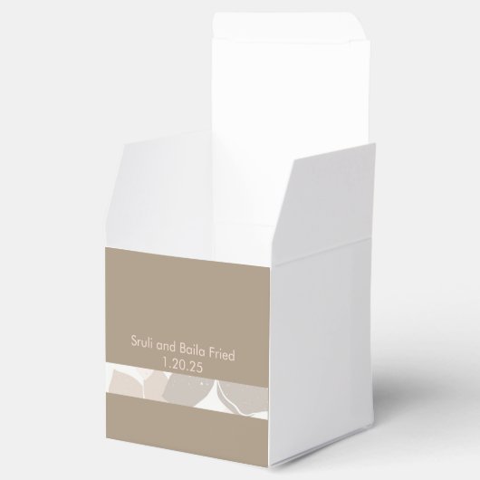 Bruine bloem gunstbox bedankdoosjes (Geopend)