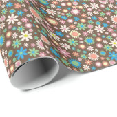  bruine bloem-retro-lentesbloemen cadeaupapier (Rol Hoek)