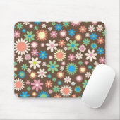  bruine bloem-retro-lentesbloemen muismat (Met muis)