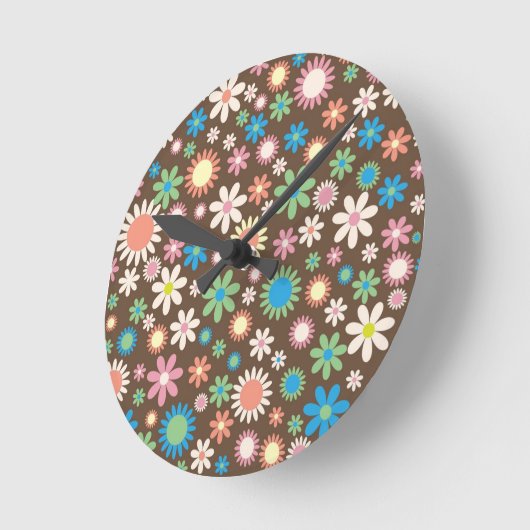 bruine bloem-retro-lentesbloemen ronde klok (Hoek)