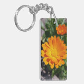 bruine bloem sleutelhanger (Voorkant Links)