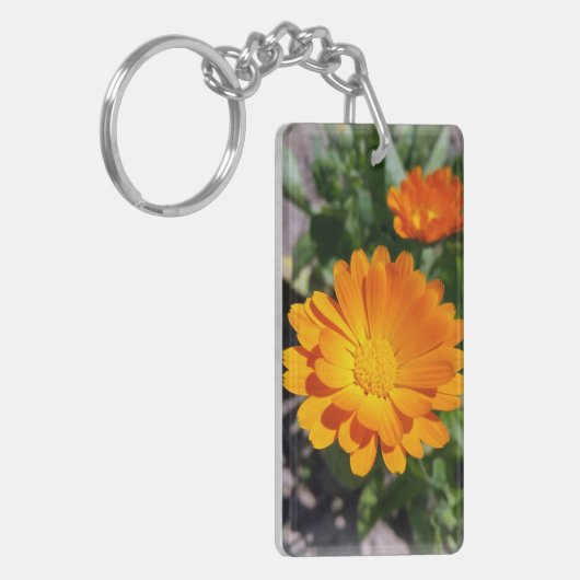 bruine bloem sleutelhanger (Voorkant Links)