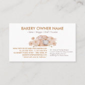 Bruine Bloemen Bakken & Koken Utensil Bakkerij Visitekaartje (Achterkant)